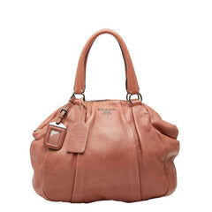 プラダ ハンドバッグ BL0535 ブラウン レザー レディース PRADA 【中古】