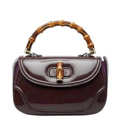 グッチ バンブー ハンドバッグ 254884 パープル パテントレザー レディース GUCCI 【中古】