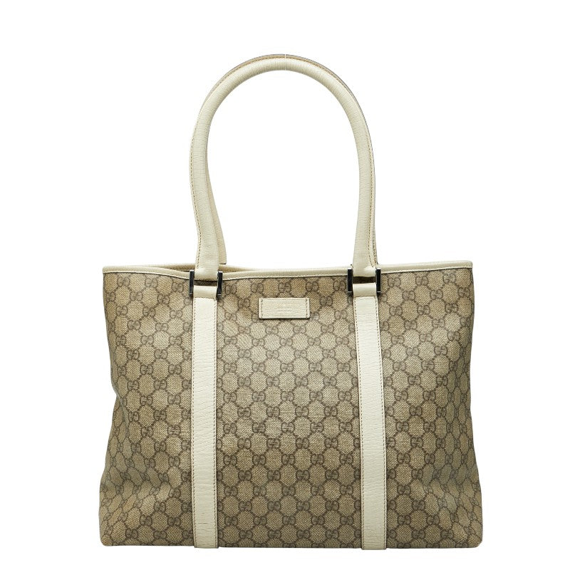グッチ GGスプリーム トートバッグ ハンドバッグ 114288 ベージュ アイボリー PVC レザー レディース GUCCI 【中古】