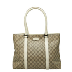 グッチ GGスプリーム トートバッグ ハンドバッグ 114288 ベージュ アイボリー PVC レザー レディース GUCCI 【中古】