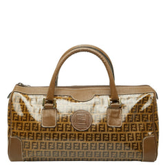 フェンディ ズッキーノ ハンドバッグ ブラウン PVC レザー レディース FENDI 【中古】
