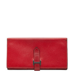 エルメス ベアンスフレ 長財布 ルージュアッシュ ヴォーエプソン レディース HERMES 【中古】