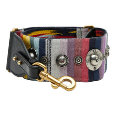 ディオール エンブロイダリー メダリオン ストラップ マルチカラー キャンバス レザー レディース Dior 【中古】