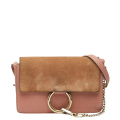 クロエ フェイ ショルダーバッグ ピンク ブラウン スウェード レザー レディース Chloe 【中古】
