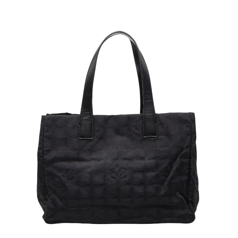 シャネル ニュートラベルライン トートバッグ ハンドバッグ ブラック ナイロン レザー レディース CHANEL 【中古】