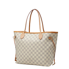 ルイ ヴィトン ダミエ アズール ネヴァーフルMM ハンドバッグ トートバッグ N41361 ホワイト PVC レザー レディース LOUIS VUITTON 【中古】