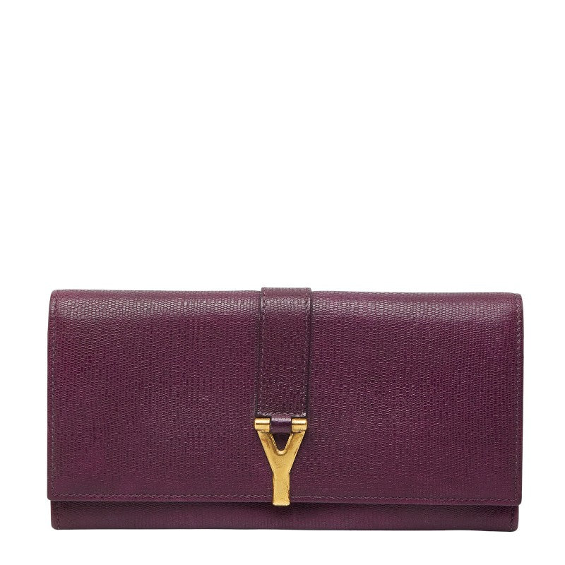 サンローラン Yライン 長財布 パープル レザー レディース SAINT LAURENT 【中古】