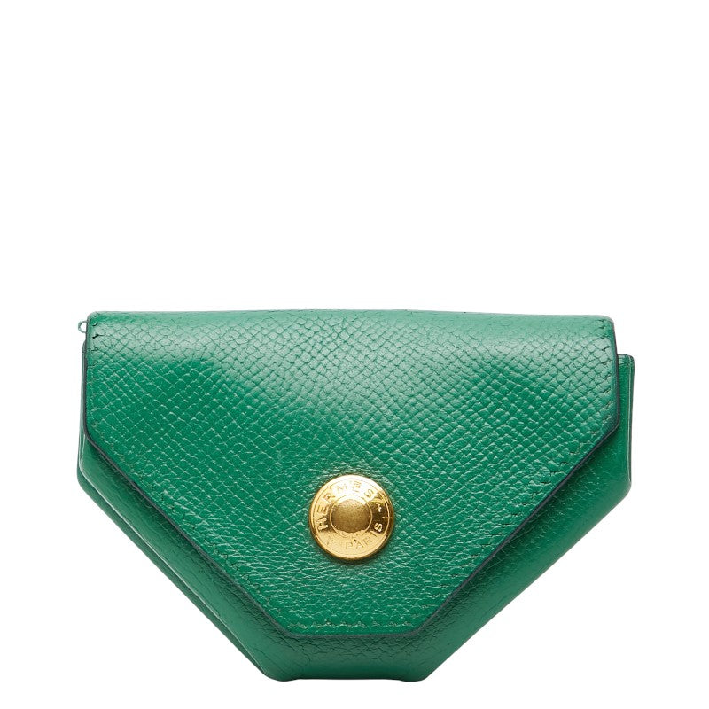 エルメス ルヴァンキャトル コインケース 小銭入れ グリーン系 レザー レディース HERMES 【中古】