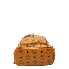 エム シー エム ヴィセトス モノグラム スタッズ リュック バックパック ブラウン レザー レディース MCM 【中古】