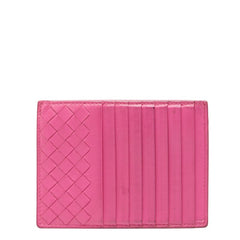ボッテガヴェネタ イントレチャート カードケース コインケース ピンク レザー レディース BOTTEGAVENETA 【中古】
