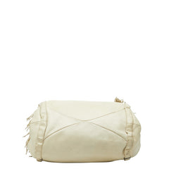 セリーヌ フリンジ ハンドバッグ ホワイト レザー レディース CELINE 【中古】