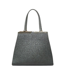 フェンディ トロワジュール ショルダーバッグ トートバッグ 8BH272 グレー レザー レディース FENDI 【中古】