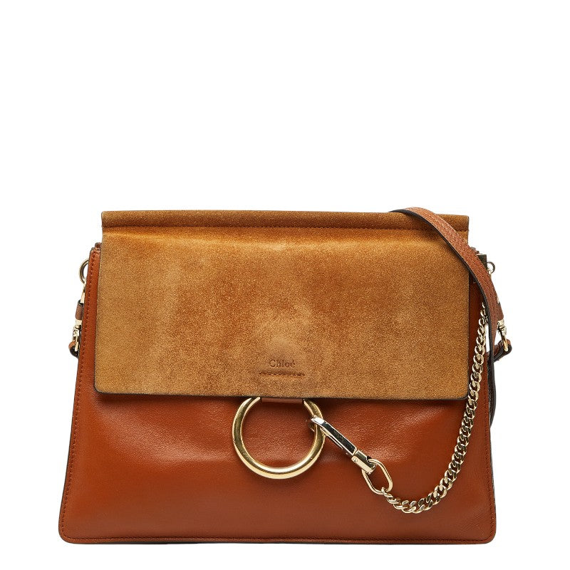 クロエ フェイ FAYE 斜め掛け ショルダーバッグ ブラウン スウェード レザー レディース Chloe 【中古】