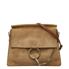 クロエ フェイ FAYE 斜め掛け ショルダーバッグ ベージュ スウェード レザー レディース Chloe 【中古】