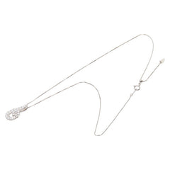 Pt900 プラチナ Pt850 プラチナ ダイヤ1.00ct フラワーモチーフ ペンダント ネックレス レディース 【中古】