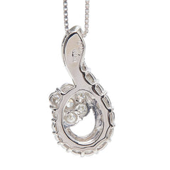 Pt900 プラチナ Pt850 プラチナ ダイヤ1.00ct フラワーモチーフ ペンダント ネックレス レディース 【中古】