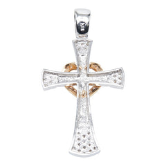 K18WG ホワイトゴールド K18YG イエローゴールド ダイヤ0.65ct クロスモチーフ ペンダントトップ ネックレス レディース 【中古】