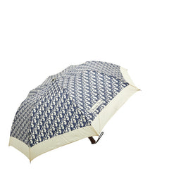 ディオール トロッター ロゴ 折りたたみ傘 ネイビー アイボリー ナイロン レディース Dior 【中古】