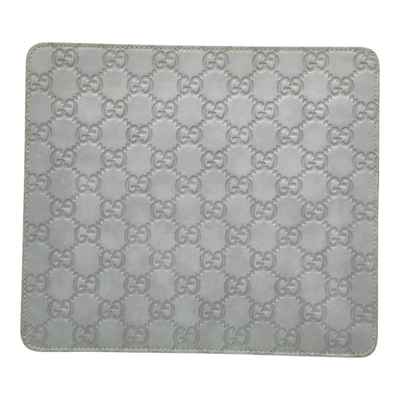 グッチ グッチシマ GG ロゴ マウスパッド パソコン PC小物 インテリア 雑貨 グレー レザー レディース GUCCI 【中古】