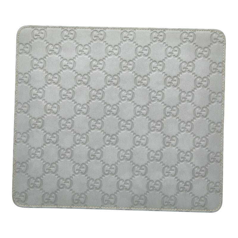 グッチ グッチシマ GG ロゴ マウスパッド パソコン PC小物 インテリア 雑貨 グレー レザー レディース GUCCI 【中古】