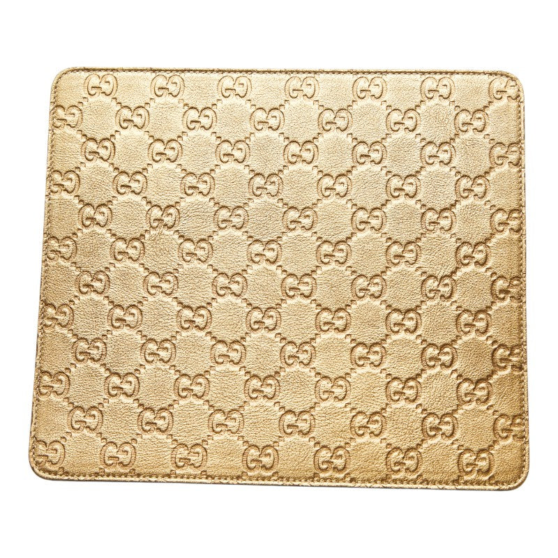 グッチ グッチシマ GG ロゴ マウスパッド パソコン PC小物 インテリア 雑貨 ゴールド レザー レディース GUCCI 【中古】