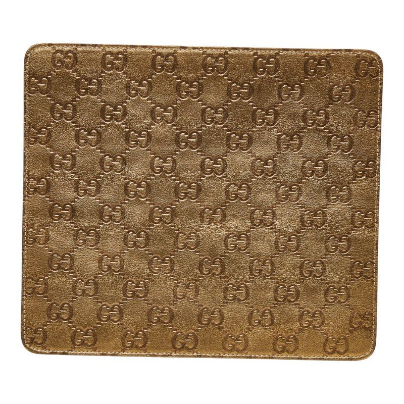 グッチ グッチシマ GG ロゴ マウスパッド パソコン PC小物 インテリア 雑貨 ゴールド レザー レディース GUCCI 【中古】