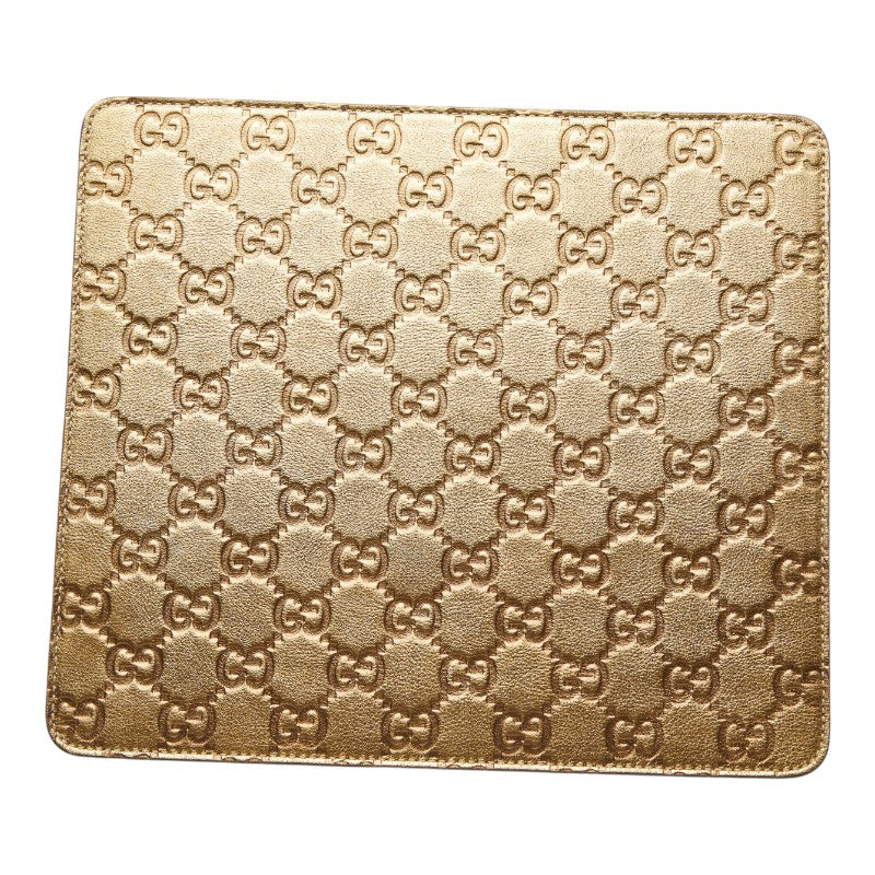 グッチ グッチシマ GG ロゴ マウスパッド パソコン PC小物 インテリア 雑貨 ゴールド レザー レディース GUCCI 【中古】