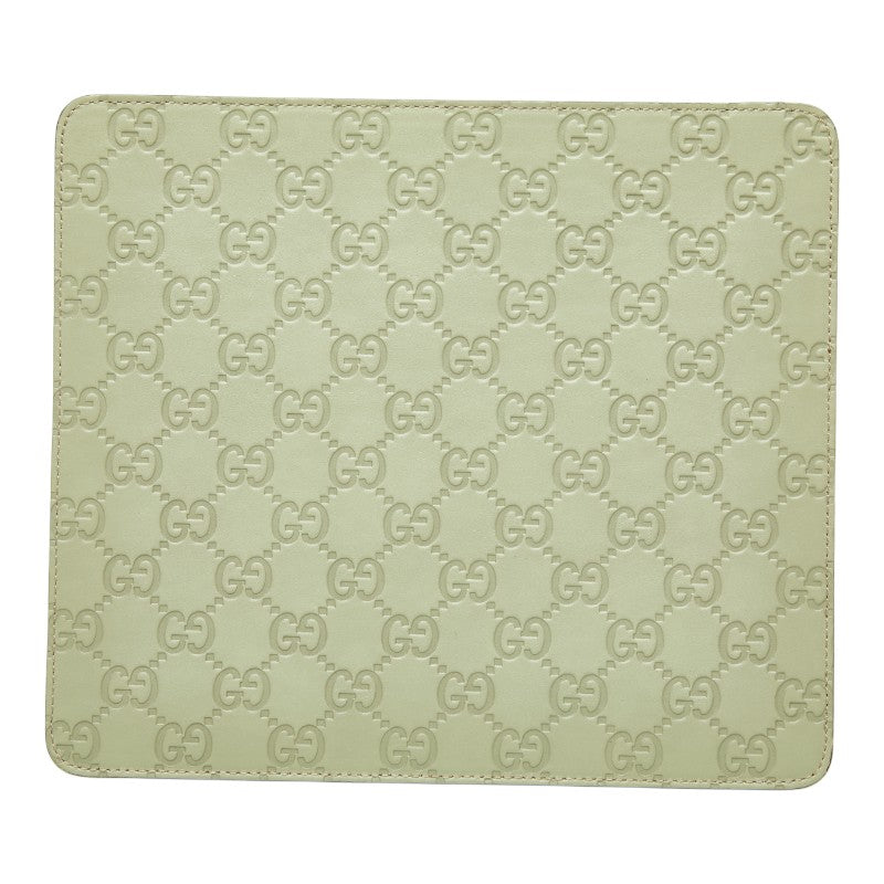 グッチ グッチシマ GG ロゴ マウスパッド パソコン PC小物 インテリア 雑貨 グリーン レザー レディース GUCCI 【中古】