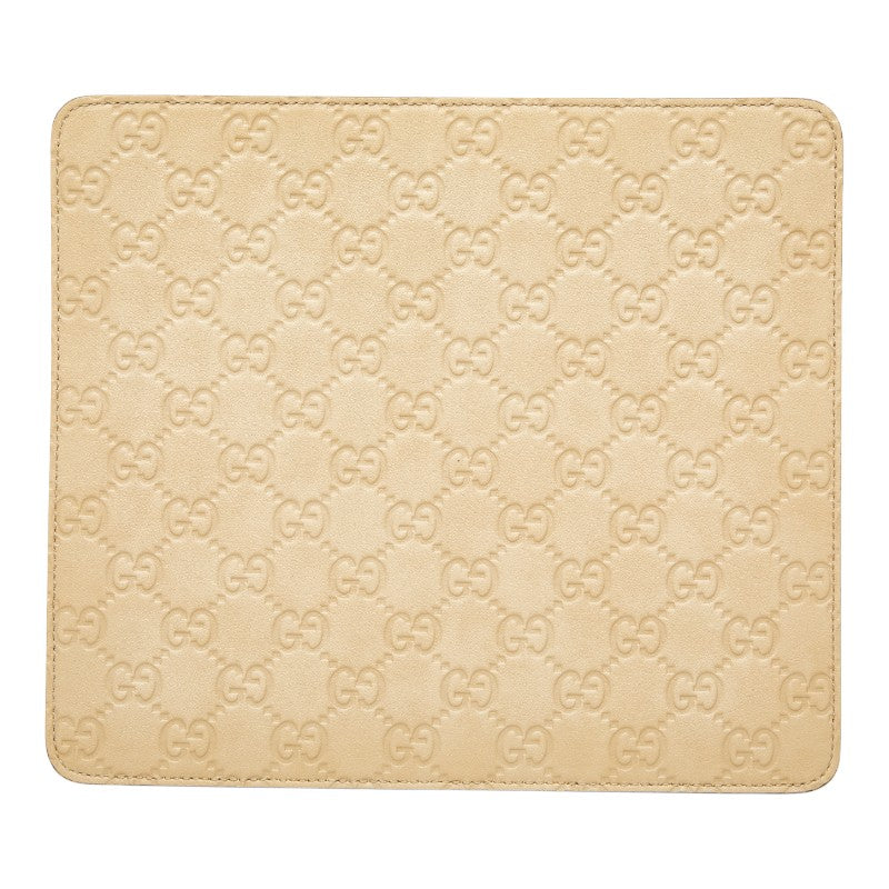 グッチ グッチシマ GG ロゴ マウスパッド パソコン PC小物 インテリア 雑貨 ベージュ レザー レディース GUCCI 【中古】