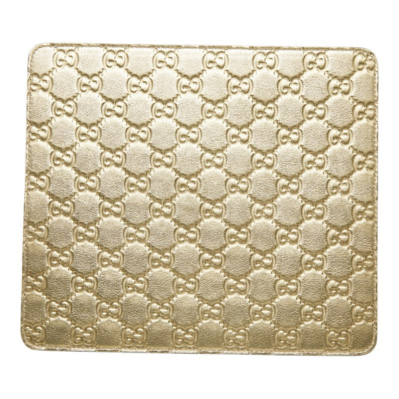 グッチ グッチシマ GG ロゴ マウスパッド パソコン PC小物 インテリア 雑貨 ゴールド レザー レディース GUCCI 【中古】