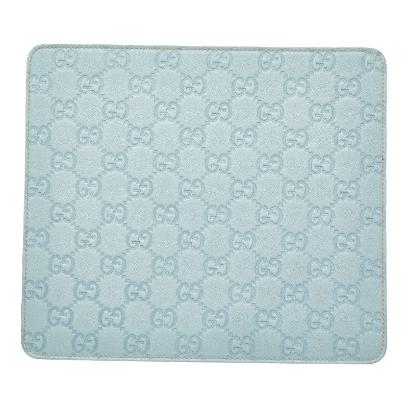 グッチ グッチシマ GG ロゴ マウスパッド パソコン PC小物 インテリア 雑貨 ブルー レザー レディース GUCCI 【中古】