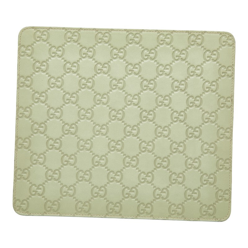 グッチ グッチシマ GG ロゴ マウスパッド パソコン PC小物 インテリア 雑貨 グリーン レザー レディース GUCCI 【中古】