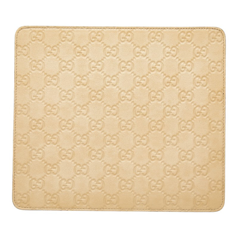 グッチ グッチシマ GG ロゴ マウスパッド パソコン PC小物 インテリア 雑貨 ベージュ レザー レディース GUCCI 【中古】