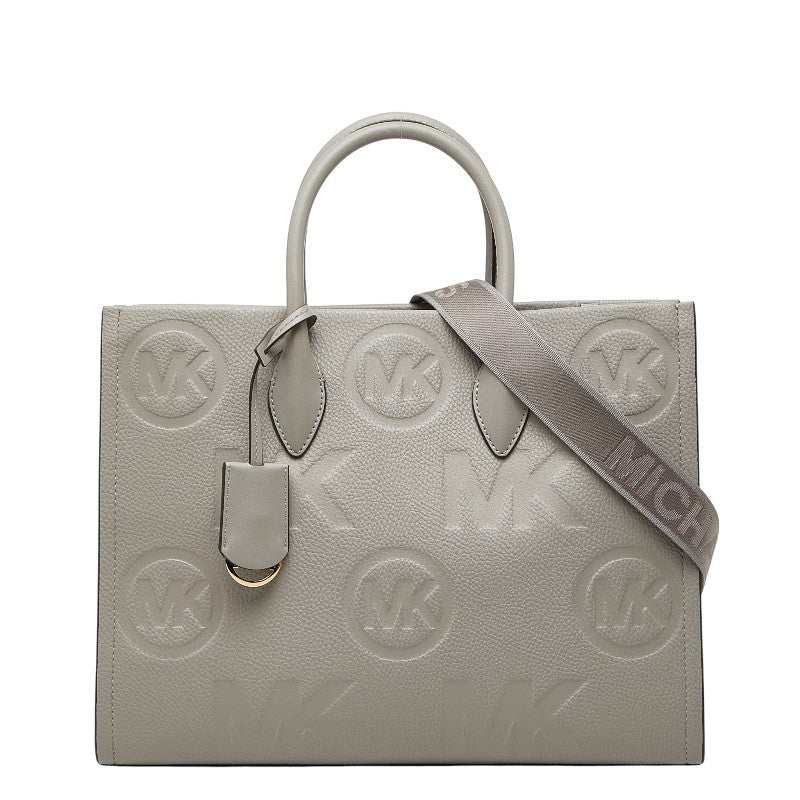 マイケルコース MIRELLA EW トート ミディアム トートバッグ ショルダーバッグ 2WAY パールグレー レザー レディース Michael Kors 【中古】