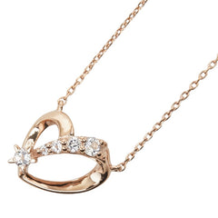 スタージュエリー K10PG ピンクゴールド トパーズ ハートモチーフ ペンダント ネックレス レディース STAR JEWELRY 【中古】