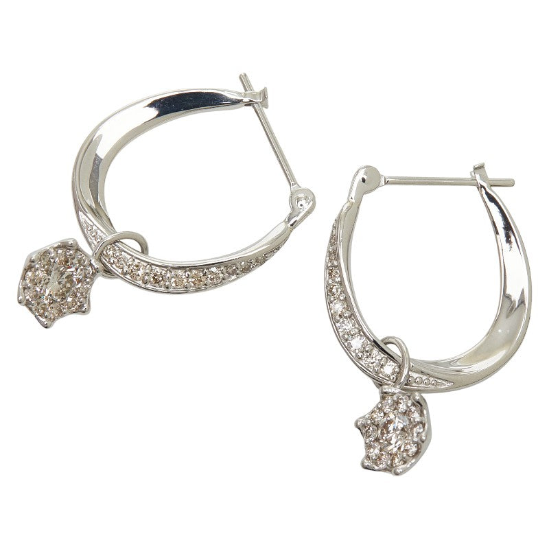 Pt900 プラチナ ダイヤ0.4ct ダイヤ0.10ct ピアス レディース 【中古】