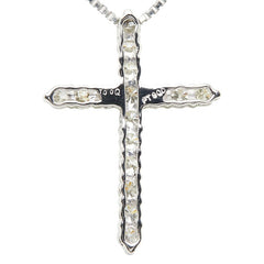 Pt900 プラチナ Pt850 プラチナ ダイヤ1.00ct クロスモチーフ ネックレス レディース 【中古】