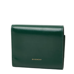 ジバンシー 4Gロゴ 三つ折り財布 グリーン レザー レディース Givenchy 【中古】