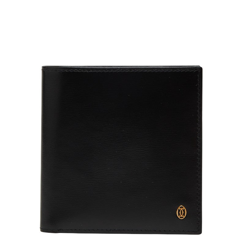 カルティエ パシャ ドゥ カルティエ 二つ折り財布 L3000137 ブラック レザー メンズ CARTIER 【中古】