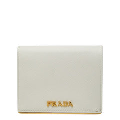 プラダ 二つ折り財布 1MV204 ホワイト サフィアーノレザー レディース PRADA 【中古】