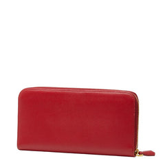 プラダ ラウンドファスナー 長財布 レッド サフィアーノレザー レディース PRADA 【中古】