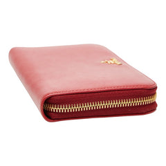 プラダ ラウンドファスナー 長財布 レッド サフィアーノレザー レディース PRADA 【中古】
