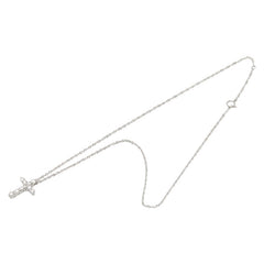 Pt1000 プラチナ ダイヤ1.00ct クロスモチーフ ネックレス レディース 【中古】