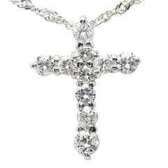 Pt1000 プラチナ ダイヤ1.00ct クロスモチーフ ネックレス レディース 【中古】