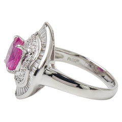Pt900 プラチナ ピンクサファイア1.69ct ダイヤ0.66ct リング 指輪 レディース 12号 【中古】