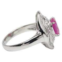 Pt900 プラチナ ピンクサファイア1.69ct ダイヤ0.66ct リング 指輪 レディース 12号 【中古】