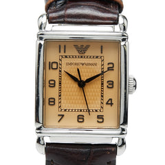 エンポリオ アルマーニ 腕時計 AR-0404 クオーツ ベージュ文字盤 ステンレススチール メンズ Emporio Armani 【中古】