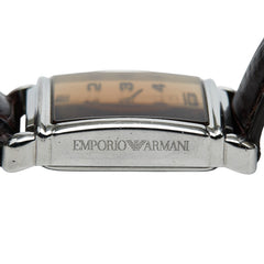エンポリオ アルマーニ 腕時計 AR-0404 クオーツ ベージュ文字盤 ステンレススチール メンズ Emporio Armani 【中古】