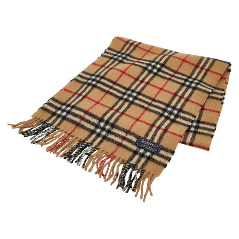 バーバリー ノバチェック マフラー ブラウン カシミヤ レディース BURBERRY 【中古】
