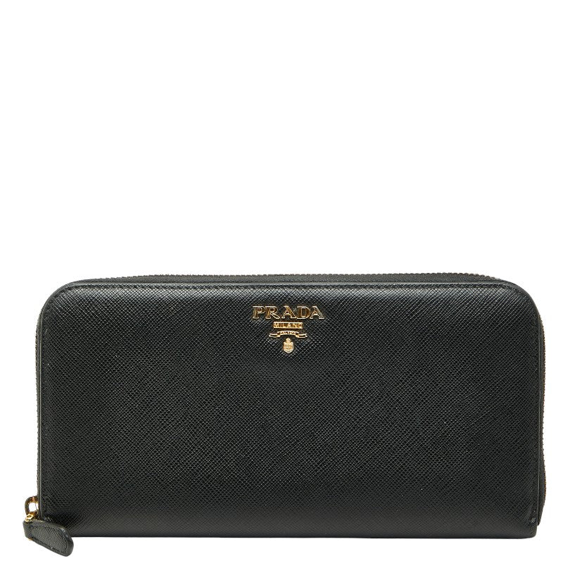 プラダ ラウンドファスナー 長財布 1ML506 ブラック サフィアーノレザー レディース PRADA 【中古】